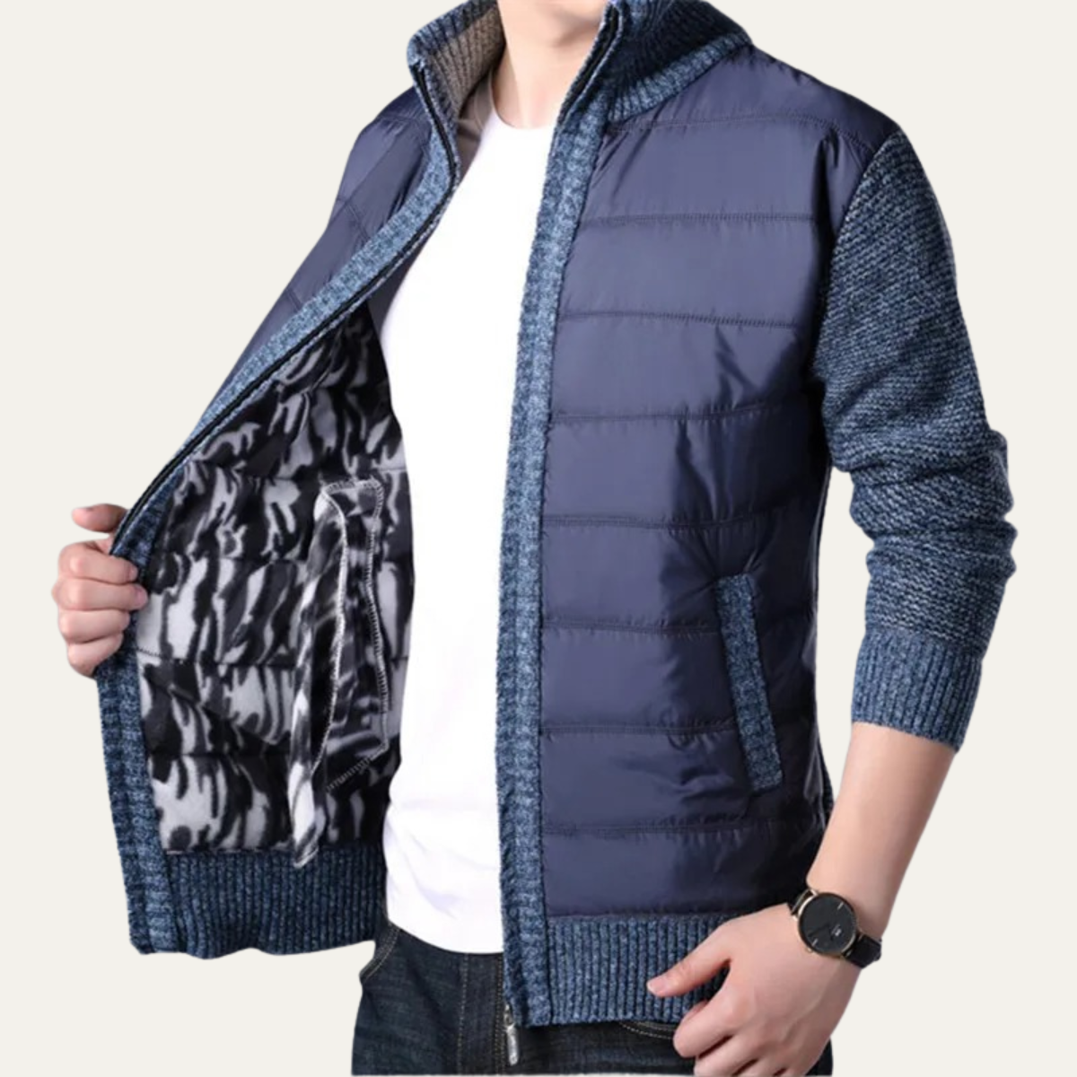 Warm Men's Zip Up Puffer Jacket