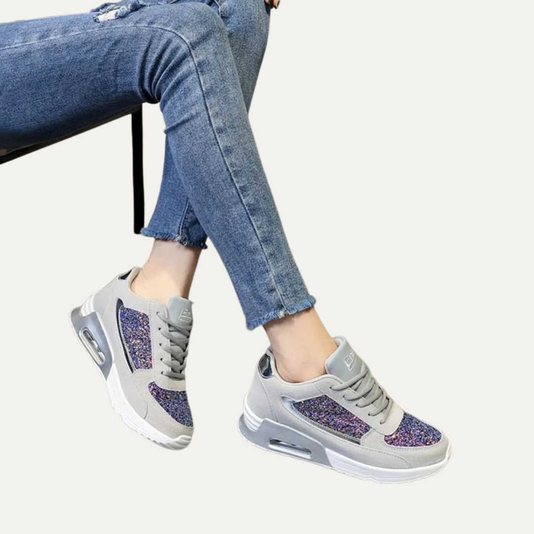 Shiny Glittery Womens Platform Sneakers