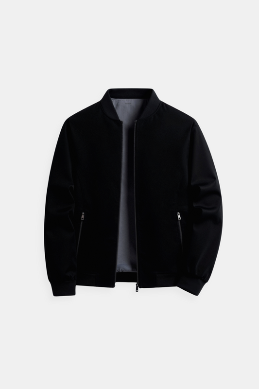 Fitted Mens Leather Bomber Coat - OutfitLondon