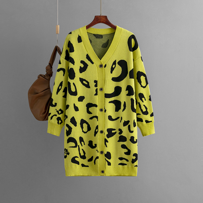 Cozy Animal Print Women's Cardigan