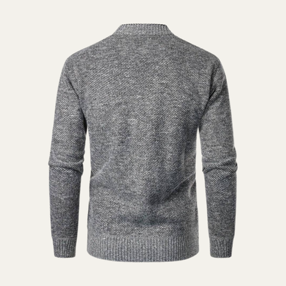 Men's Cable Knit Crew Neck Sweater Cardigan