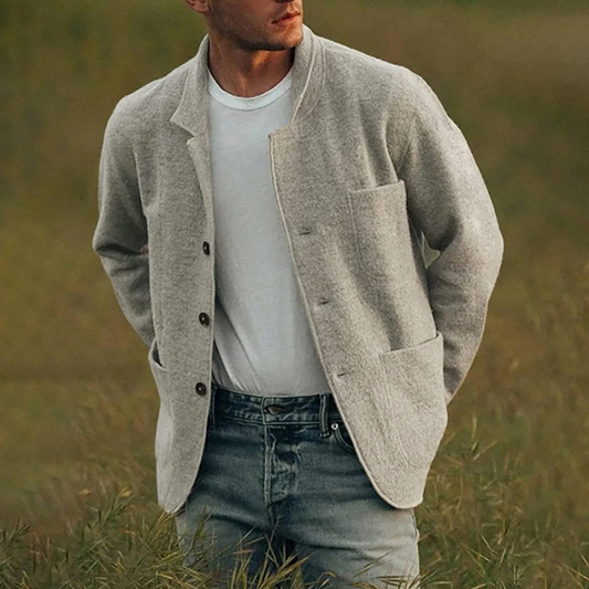 Relaxed Fit Mens Knit Blazer - OutfitLondon