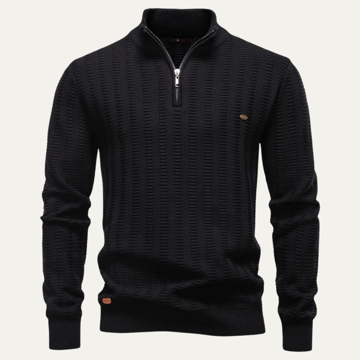 Warm Men's Half Zip Knitted Sweater - OutfitLondon