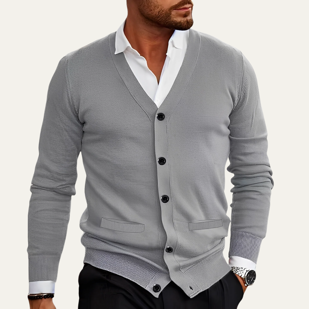 Men's Soft Crew Neck Knit Cardigan