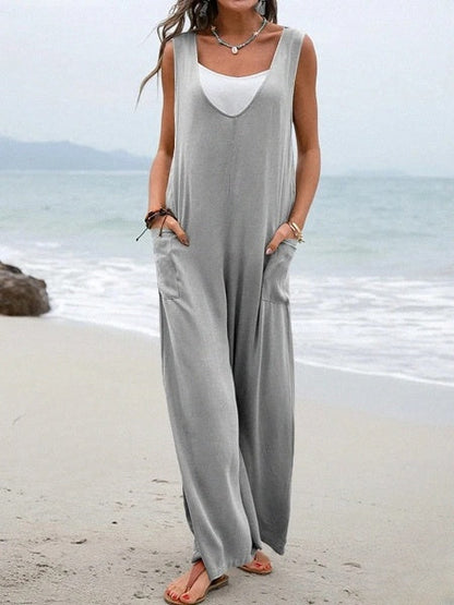 Comfortable Loose Fit Womens Summer Romper with Pockets