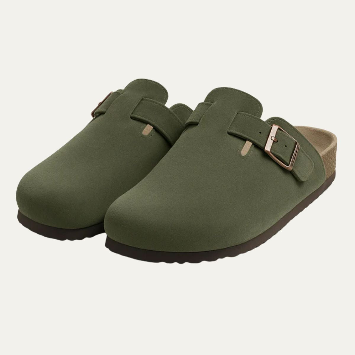 Luxurious Olive Suede Moccasin Slippers for Men - OutfitLondon