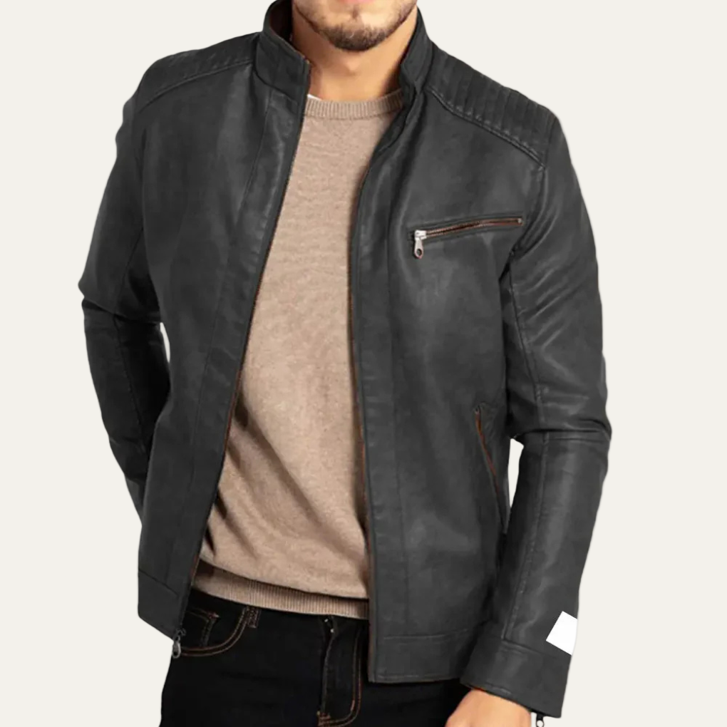 Men's Classic Fake Leather Motorcycle Jacket