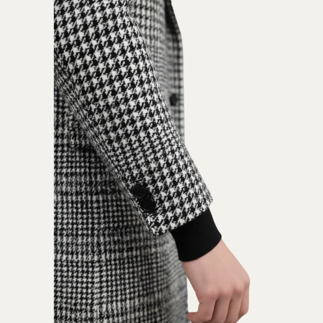 Warm Plaid Overcoat for Men