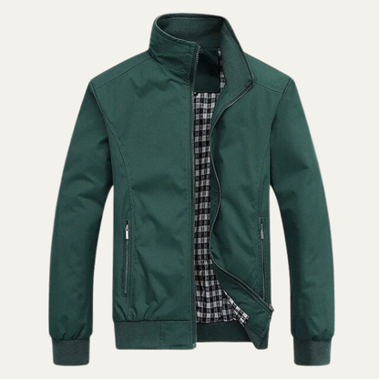 Men's Breathable Casual Checked Bomber Coat