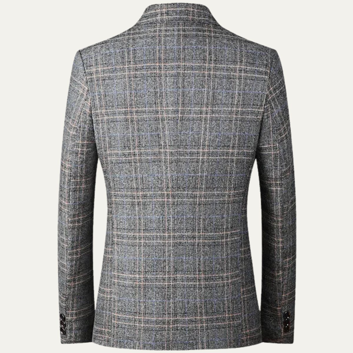 Stylish Mens Plaid Slim Fit Blazer Jacket