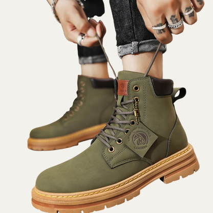 Tough Leather Lace Up Work Boots