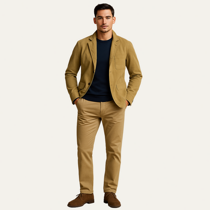 Relaxed Fit Men's Classic Cotton Blazer