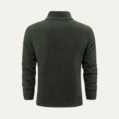 Men's Warm Fleece Zipper Jacket with High Collar