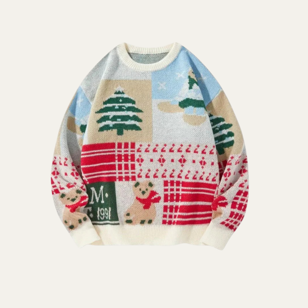 Holiday Chevron Pattern Winter Knit Sweater