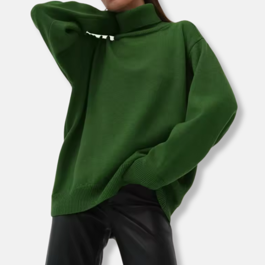 Soft Women's Oversized Turtleneck Sweater - OutfitLondon
