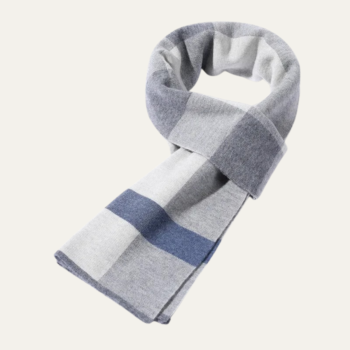 Warm Men's Plaid Knitted Scarf