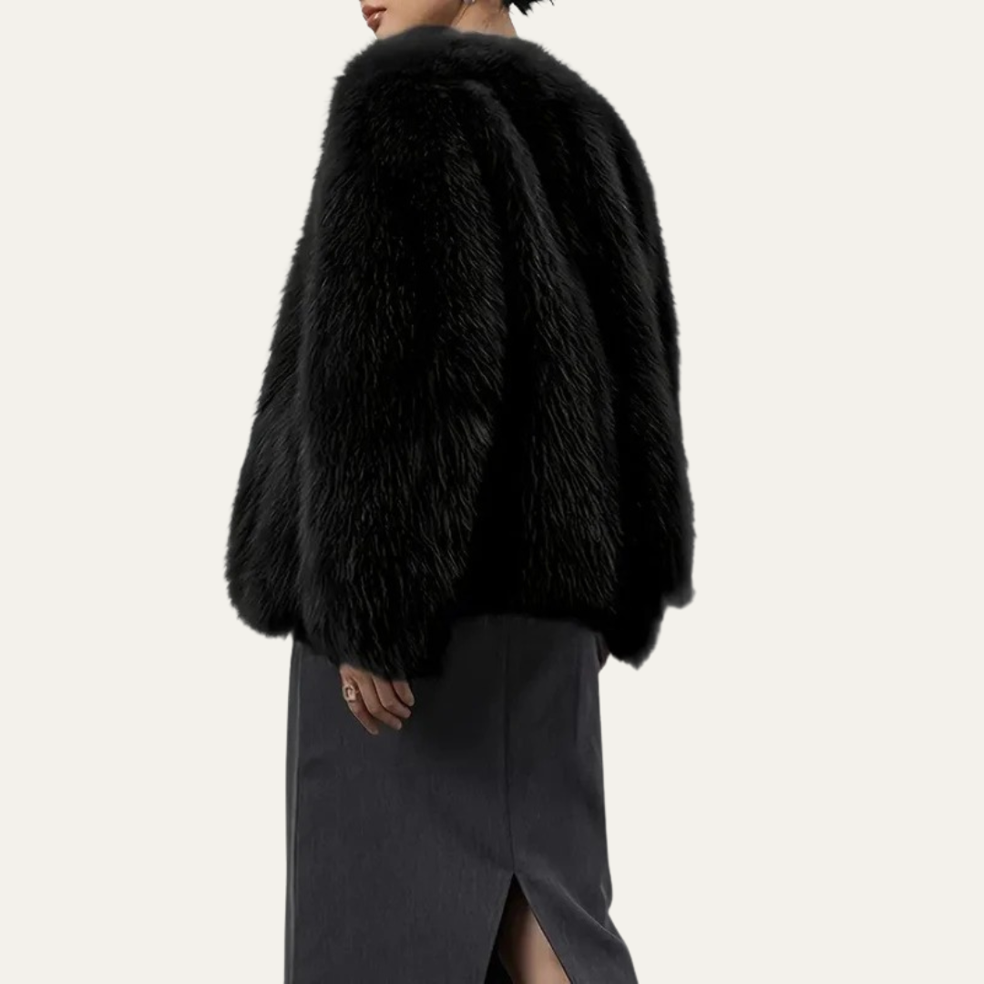 Short Faux Fur Waist Jacket
