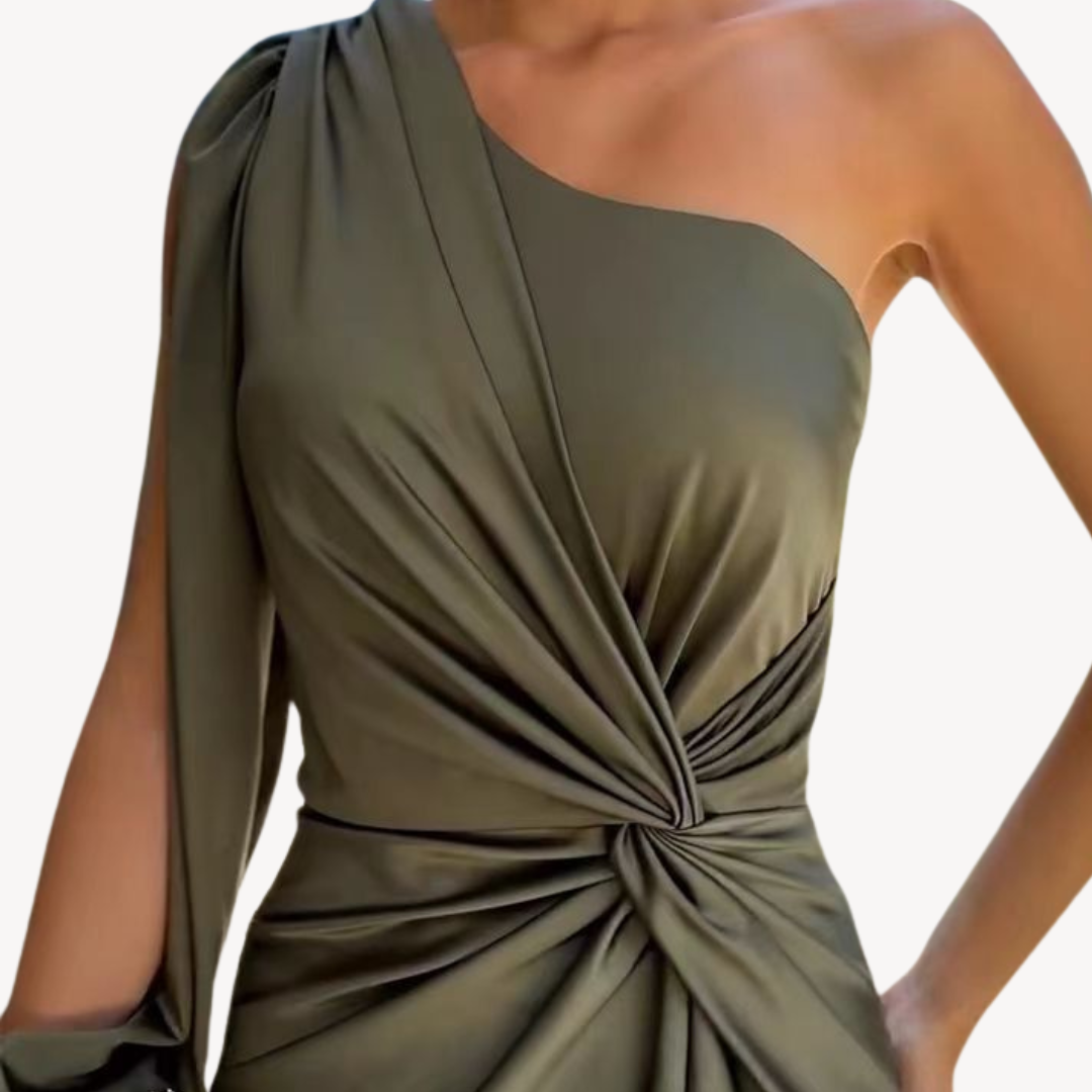 Luxury Ladies Silk Off Shoulder Gown