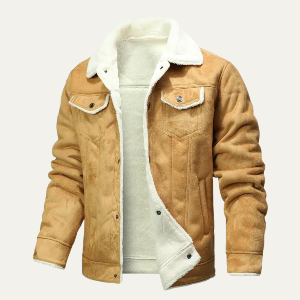 Men's Synthetic Suede Fleece Lined Coat