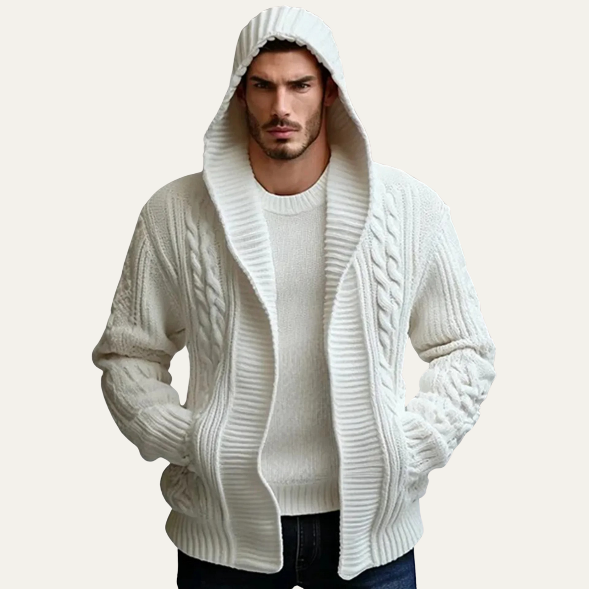 Thick Cable Knit Men's Winter Sweater