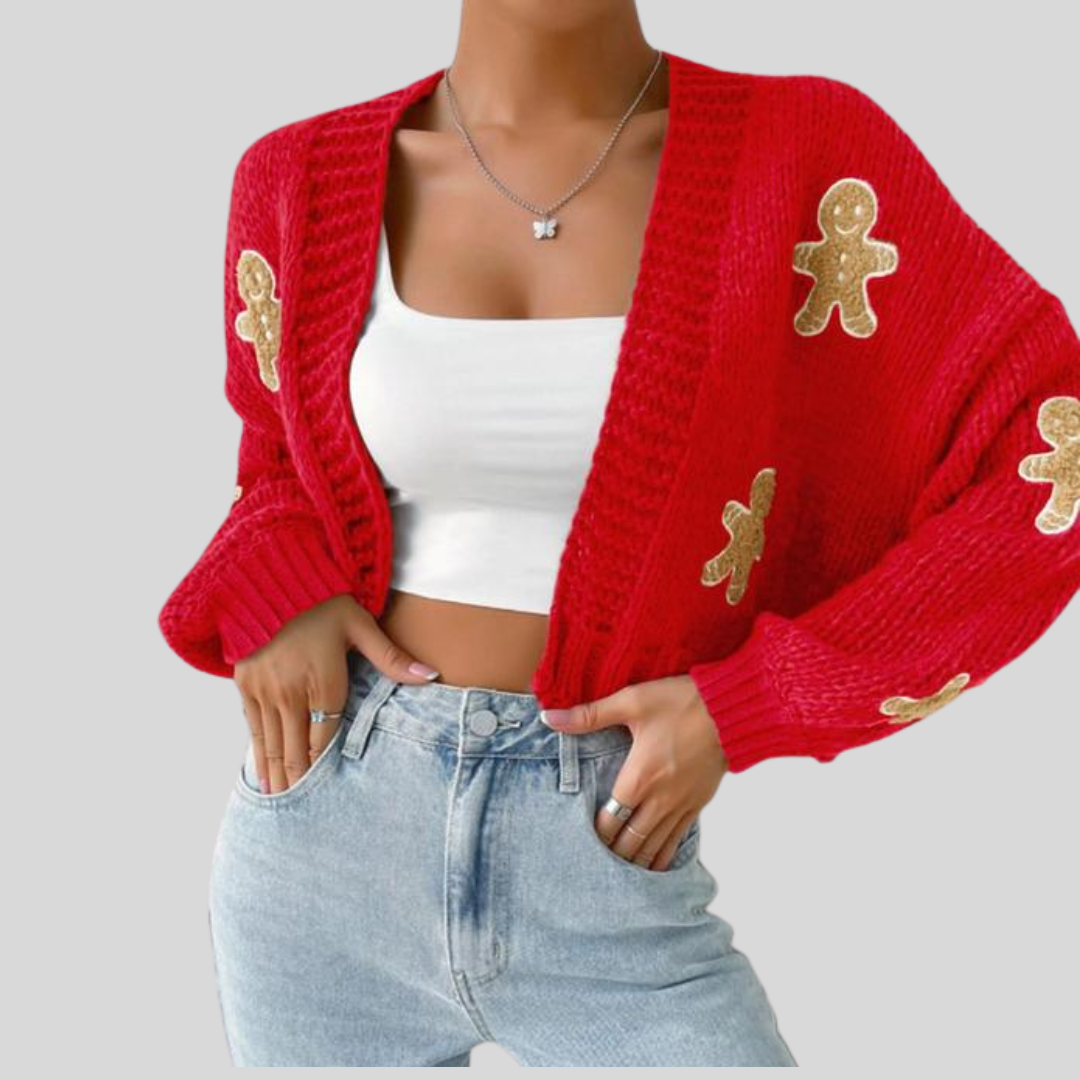 Soft Open Cardigan with Fun Graphic Print for Women