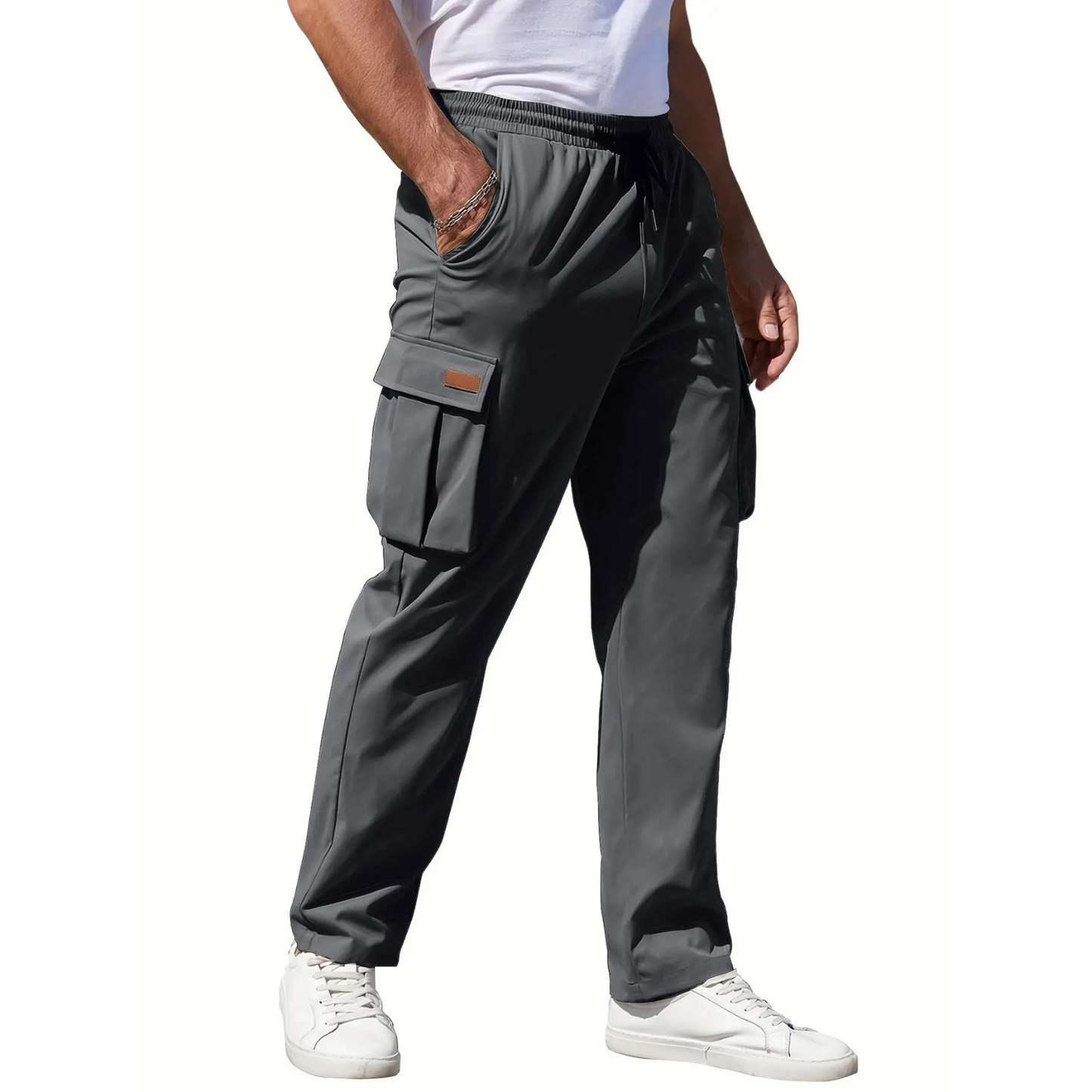 Comfortable Loose Fit Grey Work Pants for Men
