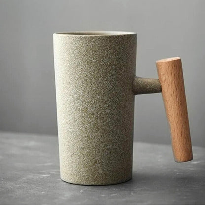 Rustic Clay Coffee Mugs Earthy Stone Design