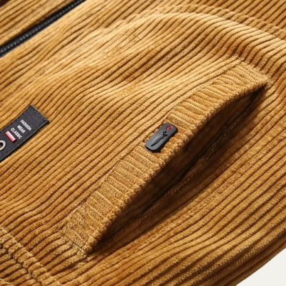 Warm Fur Lined Mens Corduroy Coat