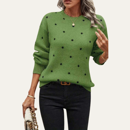 Ladies Classic Spotted Pullover Sweater