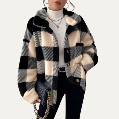 Ladies Large Check Flannel Jacket