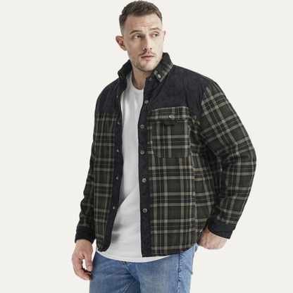 Warm Plaid Fleece Lined Men's Flannel Jacket