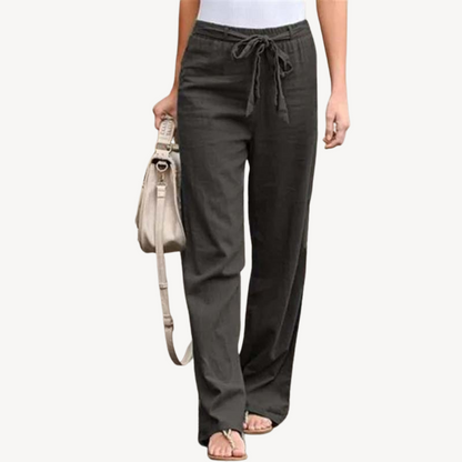 Relaxed Fit Wide Leg Cotton Trousers