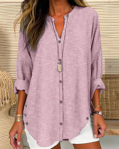 Relaxed Fit Women's Long Sleeve Casual Button Down Shirt