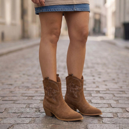 Low Heel Western Cowboy Boots for Women - OutfitLondon