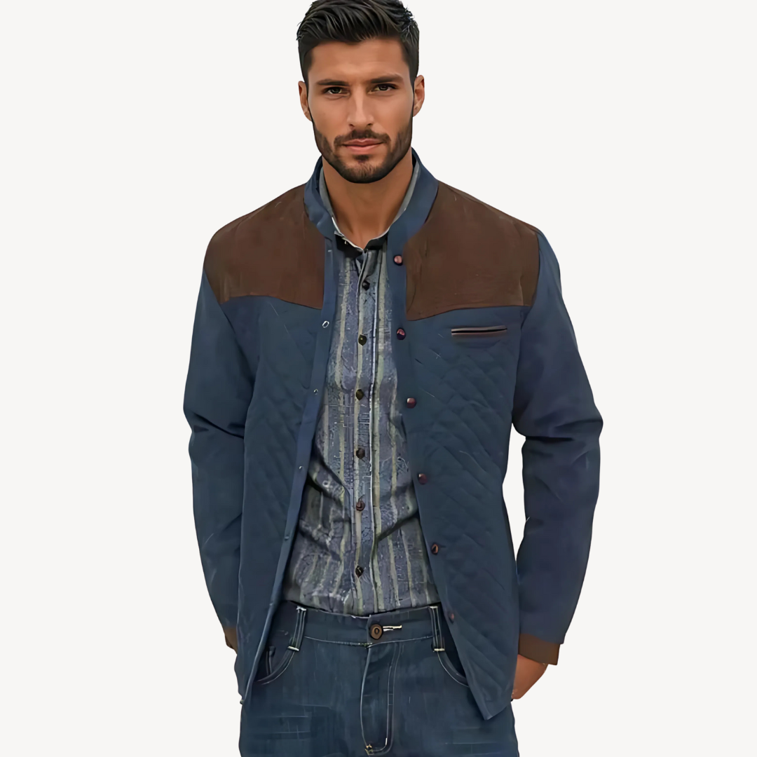 Men's Padded Coat with Button Front