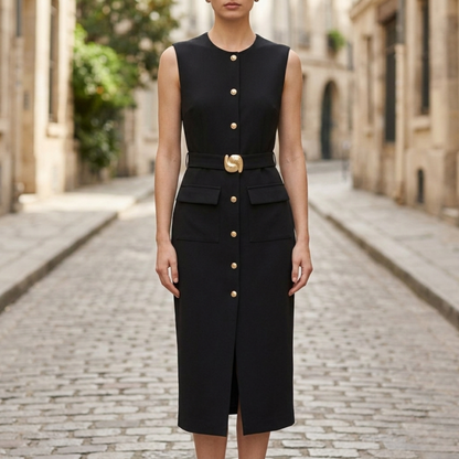 Casual Summer Belted Midi Dress for Women