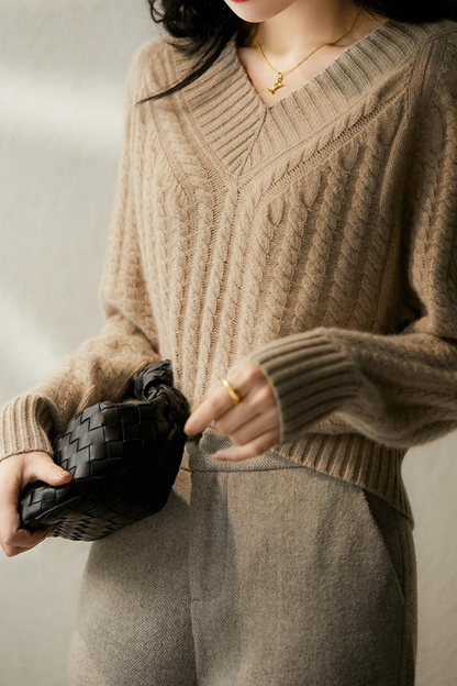 Comfy V Neck Women's Knitted Jumper
