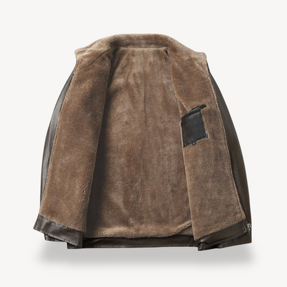 Synthetic Leather Mens Jacket with Warm Fleece Inside