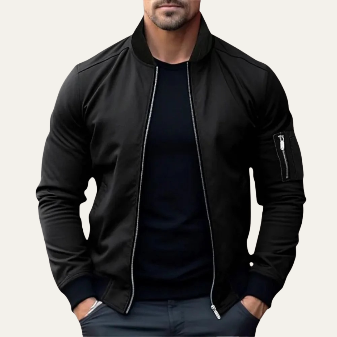 Men's Vintage Style Zip Up Flight Jacket
