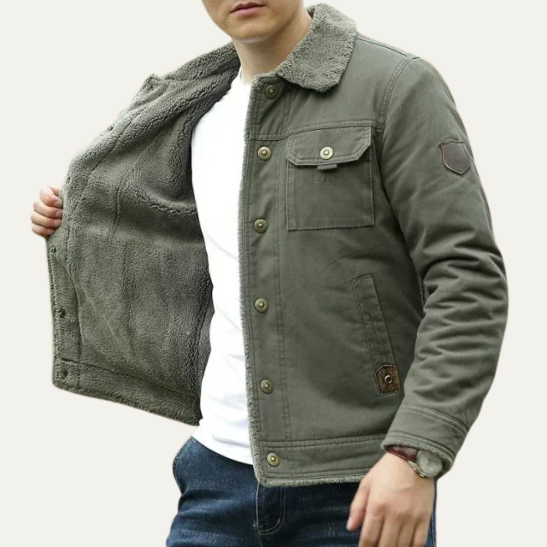 Warm Faux Leather Biker Style Jacket