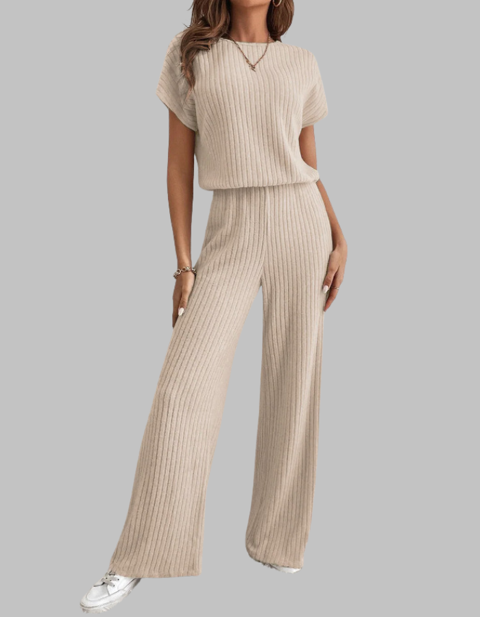 Relaxed Fit Short Sleeve Loungewear Set - OutfitLondon