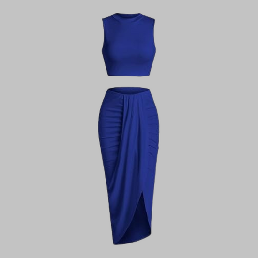 Flowy Ruffled Maxi Skirt Outfit Set - OutfitLondon