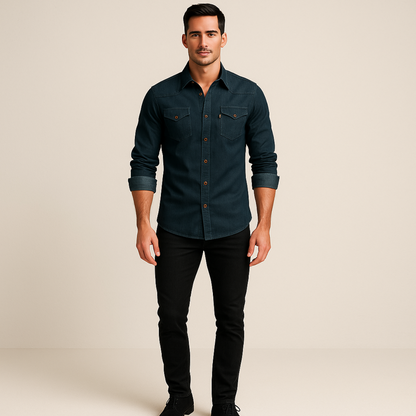 Classic Blue Jeans Shirt for Men