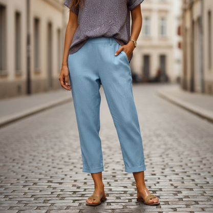 Classic Fit High Waisted Women's Casual Pants