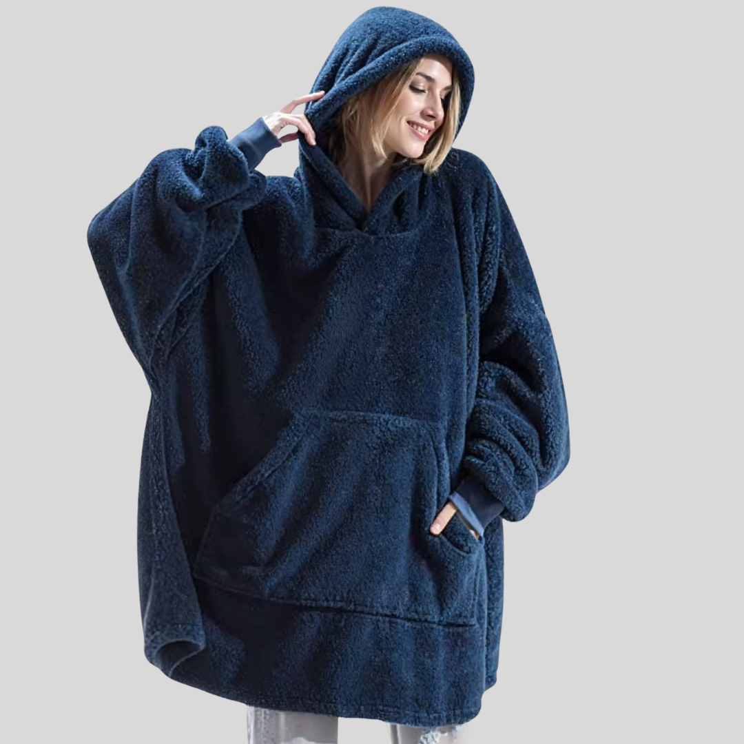 Soft Plush Oversized Fleece Hooded Jacket - OutfitLondon