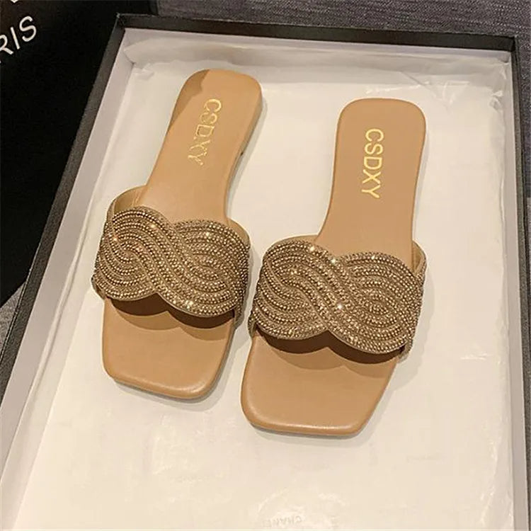 Shiny Women's Glittery Wide Fit Sandals