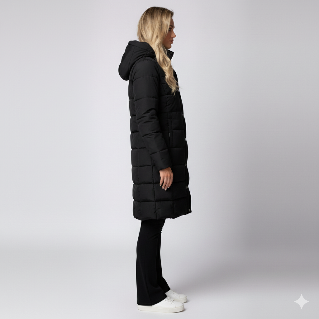 Warm Padded Women's Parka Coat with Hood