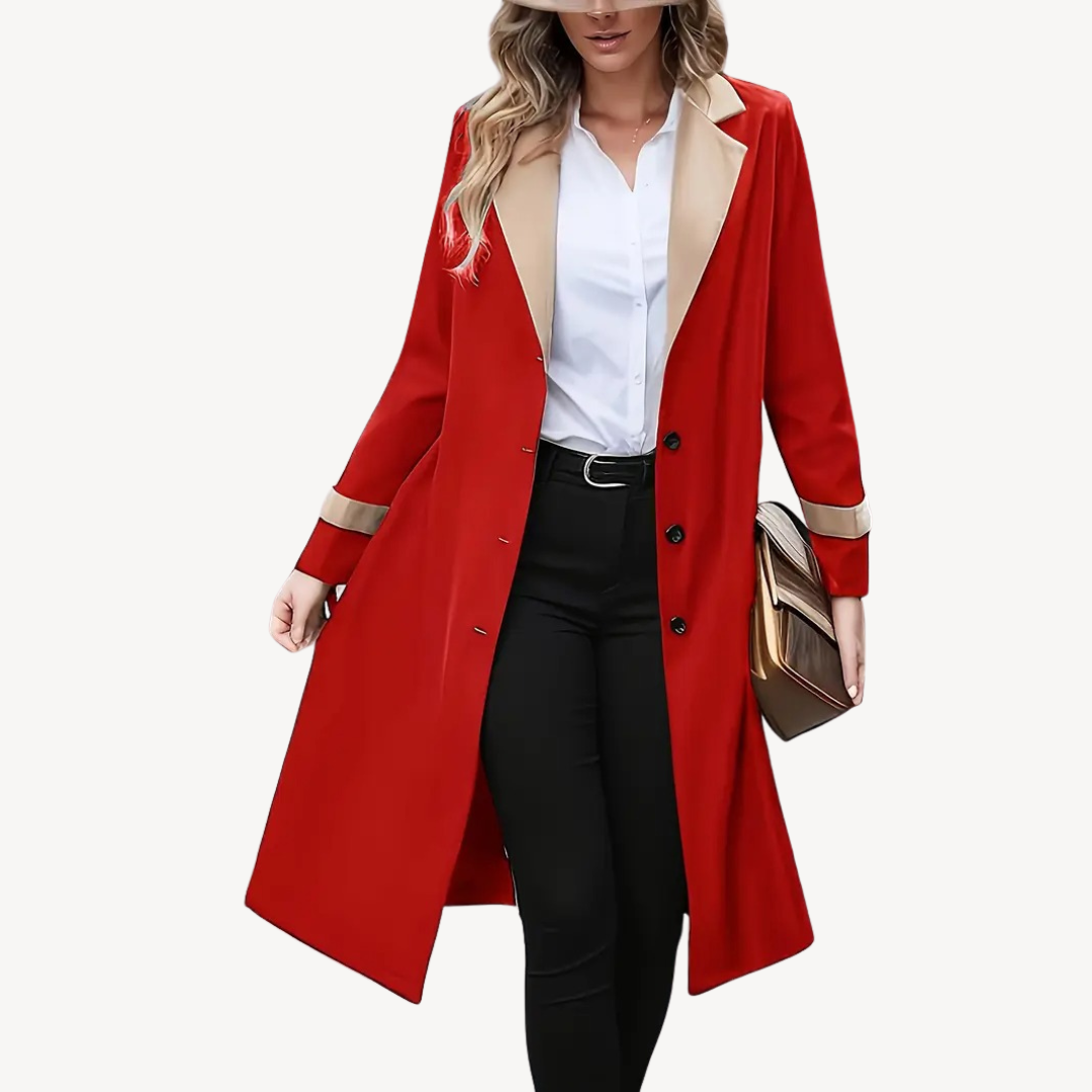 Classic Double Breasted Long Coat for Women