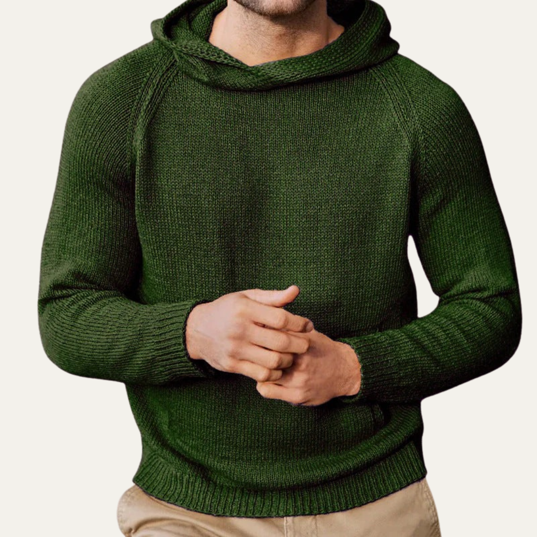 Men's Fitted Crew Neck Pullover Hoodie