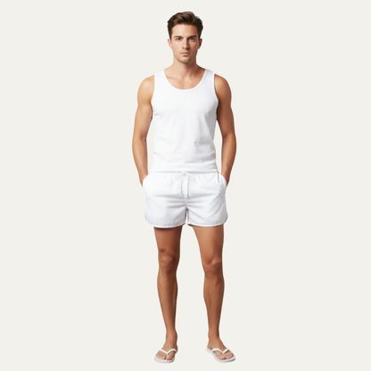 Men's Casual Beach Swim Shorts with Comfort Hem
